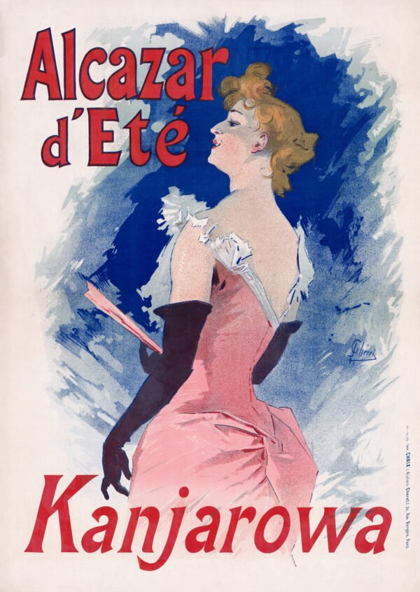 Restored color lithographic poster of Kanjarowa at the Alcazar d'été