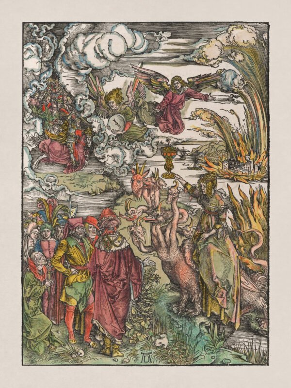 The woman of the Apocalypse and the seven-headed dragon