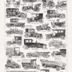 Restored vintage engraving on automobiles