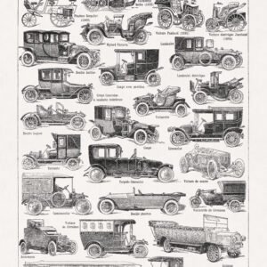 Restored vintage engraving on automobiles