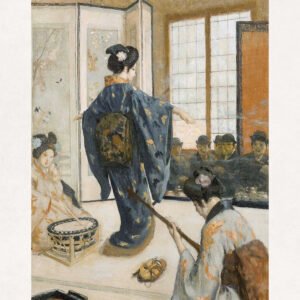 Indoor Japanese dance scene