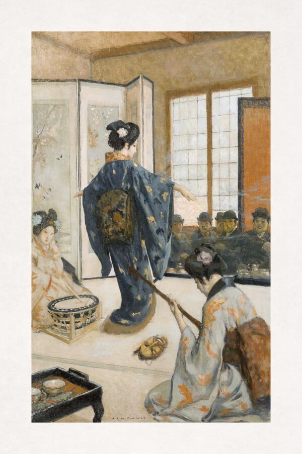 Indoor Japanese dance scene