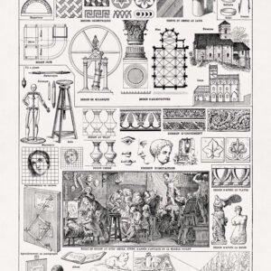 black and white engraving about drawing