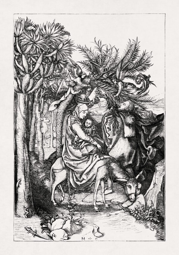 The flight into Egypt of Mary, Joseph and Jesus