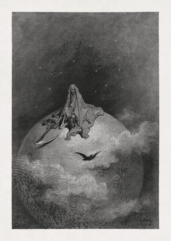 Death sitting on the moon