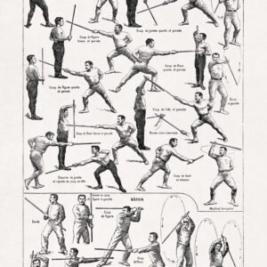 French martial art Savate stick and staff moves