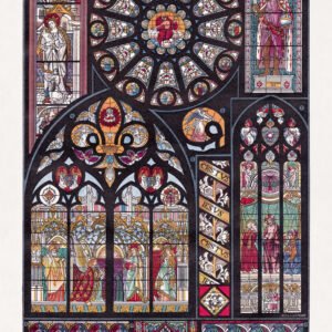Chromolithography on stained glass windows