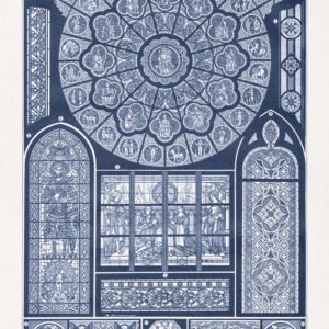 Duotone engraving on stained glasses