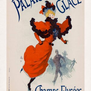 Color lithographic poster to advertise about the Palais de Glace