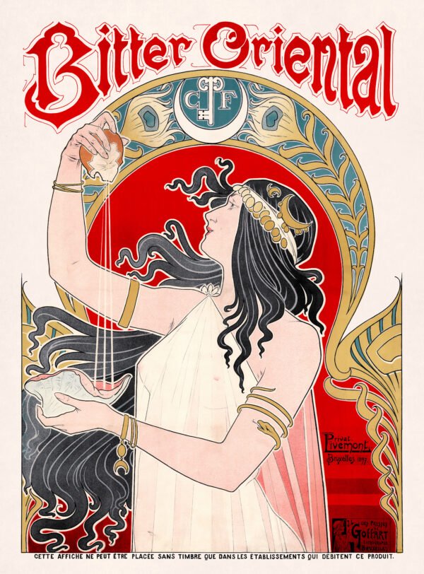 Color lithograph about Bitter Oriental